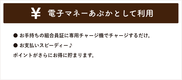 電子マネーあぷかとして利用